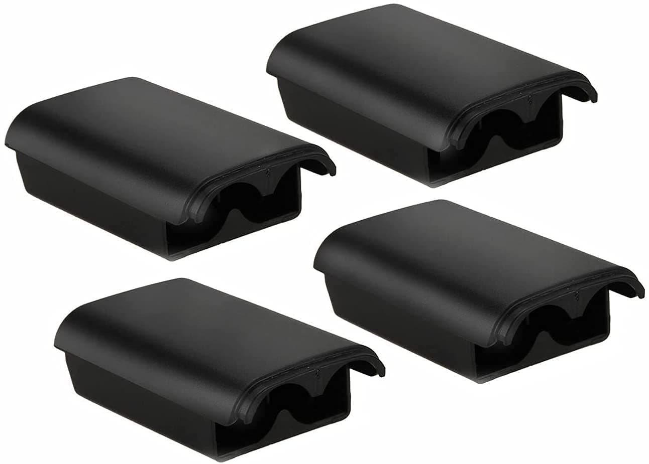 GAMENOPHOBIA Battery Pack Cover for Xbox 360 Wireless Controller – Replacement Battery Shell Case – Durable Plastic Cover Holds 2 AA Batteries – Pack of 4 (Black)