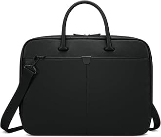 15.6-inch Laptop Bag (T200) - Water Resistant Leather Messenger Bag with Padded Device Compartment – Multi Compartment Professional Handbag with Shoulder Strap for Travel & Business