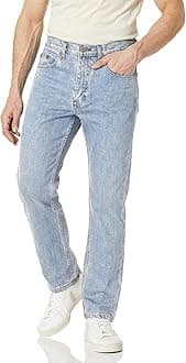 Mens Straight Leg Denim Jeans, Comfortable Hard Wearing Jean, Stylish & Classic Plain Fashion Trousers for Men Regular Fit Cotton Denim Pants