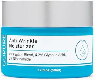 Glyco-Peptide Anti Wrinkle Face Cream - Hyaluronic Acid Moisturizer for Face with Glycolic Acid, Peptides, and Vitamin E - Hydrating Facial Moisturizer with Anti-Aging Formula - 1.7 fl oz