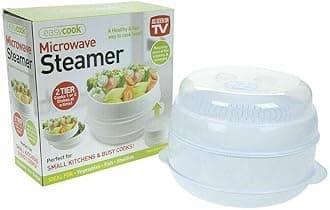 New 2 Tier Microwave Steamer Cooker Vegetables Healthy Pasta Rice Meat Fish Cooking Pot Pan Steaming Healthy Eating Essential