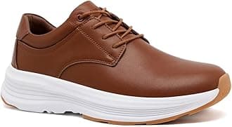 OrthoComfootMens Orthopedic Genuine Leather Dress Oxford, Comfortable Arch Support Walking Shoes for Plantar Fasciitis, Soft Anti Slip Casual Fashion Sneakers for Foot and Heel Pain