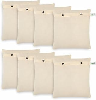 JD FRESH 8 Pcs Saree Covers For Storage/cotton storage bags for clothes/Multi-Purpose Lehenga Storage Bag/Clothes Covers for Dresses/Sarees/Lehengas (14x16 Inch, Brown)