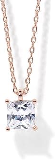 PAVOI 14K Gold Plated 925 Sterling Silver CZ Diamond Pendant Necklace for Women | Adjustable Slider