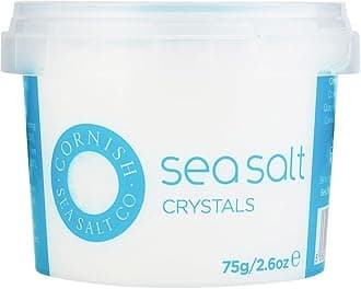 Cornish Sea Salt - Crystals - Crunchy Mineral Crystals with Calcium, Potassium and Magnesium and Reduced Content of Sodium - Spices for Cooking, Cooking Salt - 8 x 75g