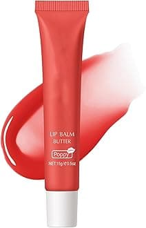 CHIFURE Summer Lip Balm Butter,Nourishing Lip Gloss Balm Set,Long-lasting Non-Sticky Lip Care with Natural Ingredients,Shea & Olive Butter,Soothes Softens Dry Lips,0.5 Oz(#7-Poppy)