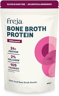 Freja Bone Broth Powder | 100% Natural Collagen & Protein Powder | Pure Beef, Grass-Fed | Amino Acids & Minerals | Nutrition for Healthy Gut, Skin, Hair & Nails | 300g (15 Servings)