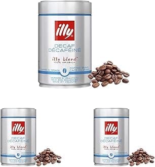 illy Coffee, Decaffeinated Coffee Beans, Medium Roast, 100% Arabica Coffee Beans, 250g (Pack of 3)