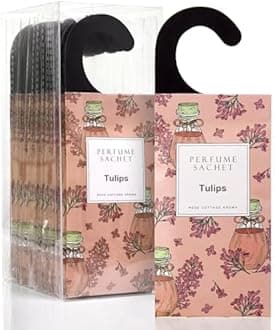 ROSE COTTAGE Large 12 Packs Tulips Hanging Closet Deodorizer Air Freshener Long Lasting Scented Sachets Smell Goods for House
