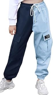 SANGTREE Girls & Womens Drawstring Cargo Jogger Pants,3 Years - Women 3XL