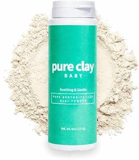 Bentonite Baby Powder, Calcium Bentonite Food Grade Baby Powder for Sensitive Skin, Travel Size Baby Powder, Gentle Baby Skin Care
