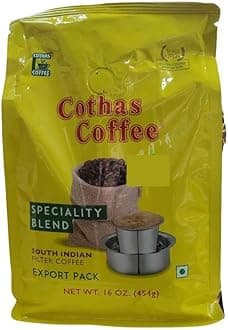Cothas Traditional South Indian Speciality Blend Filter Coffee Powder - Pack Of 2, 454g [ Coffee 85% & Chicory 15% ]