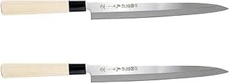 JapanBargain Japanese Yanagiba Knife, 2 Pack, 10-1/2 Inch Sashimi & Sushi Knives, Made in Japan High Carbon Stainless Steel Extra Long Blade, Traditional Japanese Chef Knife for Fish