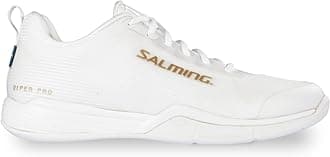 SalmingViper Pro Men's Low Squash Shoes (White/Gold & Yellow/Black Color Availabe) (Non Marking)(Indoor Pickleball, Racquetball, Padel)