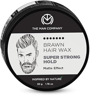 The Man Company Brawn Extra Stronghold Hair Styling Pomade Wax for Men | Stylish Matte Finish with Volume | Non Sticky - 50gm