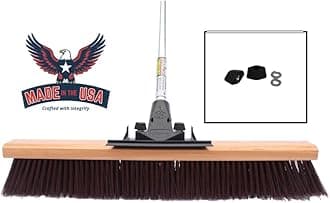 Unbreakable Commercial Push Broom (Contractors 24 Inch) Coarse Bristles