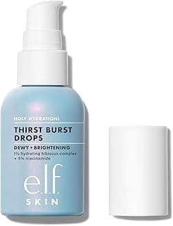 e.l.f. Holy Hydration! Thirst Burst Drops, Gel Serum Drops, For a Dewy, Plump Complexion, Non-Greasy Feel, With Hyaluronic Acid & 5% Niacinamide, Vegan & Cruelty-Free