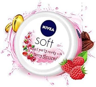NIVEA Soft Light Moisturizer 100ml | Berry Blossom | For Face, Hand & Body, Instant Hydration | Non-Greasy Cream | With Vitamin E & Jojoba Oil | All Skin Types