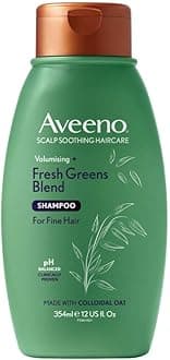 Aveeno Scalp Soothing Haircare Volumising Shampoo, Fresh Green Blend, with Colloidal Oat Extract, for Fine Hair, Soothes Dry, Itchy & Flaky Scalp, pH Balanaced, Clinically Proven, 354ml