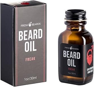 Fresh Beards Freak Beard Oil - Lemon, Orange, and Bergamot Fragrance - Scented Mens Beard and Mustache Oil - Soothing Anti-Itch Moisturizer & Softener for Dandruff Prevention and Healthy Beard Growth