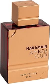 Al Haramain Amber Oud Ruby Edition 120ml Eau de Parfum Spray | Luxury Arabian Perfume | Long Lasting Oriental Woody Floral Amber Musk Fragrance | Premium Perfume Gift for Women and Men | Made in UAE