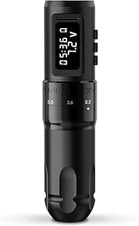 MARS-U Wireless Tattoo Machine with Adjustable Stroke - Rotary Cartridge Tattoo Machine Pen with 1800mAh Power Coreless Motor Digital LED Display for Professional Tattoo Artist Black