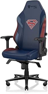 Secretlab TITAN Evo Superman Gaming Chair - Reclining - Ergonomic & Heavy Duty Computer Chair with 4D Armrests - Magnetic Head Pillow & Lumbar Support - Big and Tall 180kg - Blue/Red - Leatherette