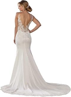 Wedding Dresses for Bride 2025 Lace Mermaid Sleeveless Beach Bohe Wedding Gowns