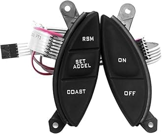 Steering Wheel Mounted Cruise Control Switch Button Kit Replacement for Ford 1998-2003 Ranger 2001-2005 Explorer Sport Trac F150 Mercury Mountaineer Mazda B3000 F87Z9C888BB (Black)