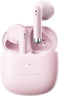 Pink True Wireless Earbuds Bluetooth 5.3 with Microphone for Working Out Noise Canceling Blue Tooth Ear Buds Deep Bass TWS Wireless Earphones with Charging Case in Ear Headphone for iPhone Android