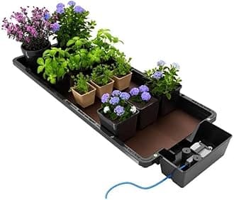 Tray2Grow System - Standard Tray2Grow with No Tank - Self-Watering, Gravity-Fed Hydroponic Indoor System, Black