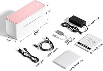 Memoqueen Bluetooth Shipping Thermal Label Printer 4X6 - Wireless address Label Printer for Shipping Packages & Small Business, Compatible with Etsy, Shopify, Ebay, Amazon, FedEx, UPS, USPS, Pink