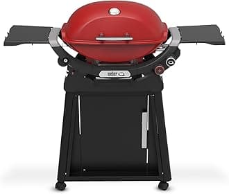 Q 2800N+ Liquid Propane Grill with Stand, Flame Red – Wide 250°–700°F Temp Range with Plus Burner for Searing, Low‑Temp Roasting & High-Dome Lid