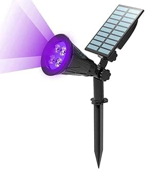 T-SUN Halloween LED Solar Spotlights Violet, Super Bright 250LM Outdoor Security Garden Landscape Lamps, Auto-on at Night/Auto-Off by Day,180°Angle Adjustable for Patio,Tree,Deck,Wall, Pool Area