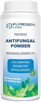- Puregen Labs Antifungal Powder with 2% Miconazole Nitrate for Common Fungal Infections Including Athlete’s Foot, Jock Itch and Ringworm, Talc Free, 3 oz (85g)