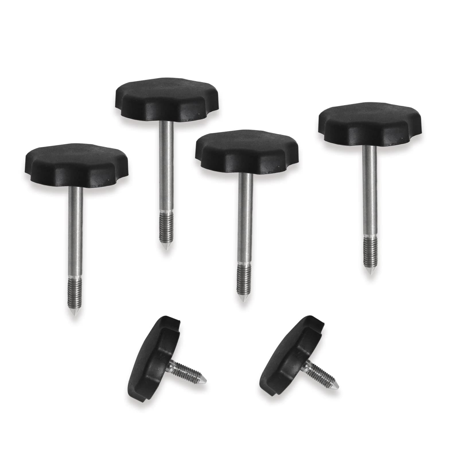 MSCRP 6Pcs Soft Top Window Frame Knob Door Surround Knobs Kits with Pin for 2007 to 2018 Jeep Wrangler JK 4-Door (2 Short and 4 Long)