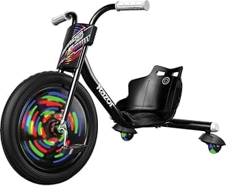 Razor RipRider 360 Lightshow Trike with Rear Wheels and Motion Activated Multicoloured Lights, Drifting Ride on 3 Wheels - for Children Aged 5 and Up