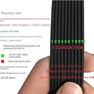 MYruN V-Belt Treadmill Belt Drive Belt 230J/PJ584 240J/PJ610 3/5Ribs Rubber Multi Groove Belt Multi Wedge Treadmill Motor Bike Fitness MYruN (Size : 240J-PJ610, Style : 1PC_11RIBS)