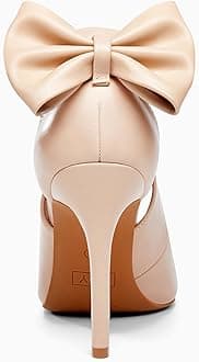 PiePieBuy Women's Pointed Toe High Heels Ankle Strap D'Orsay Pumps Shoes Bow Wedding Bowtie Back Dress Sandals