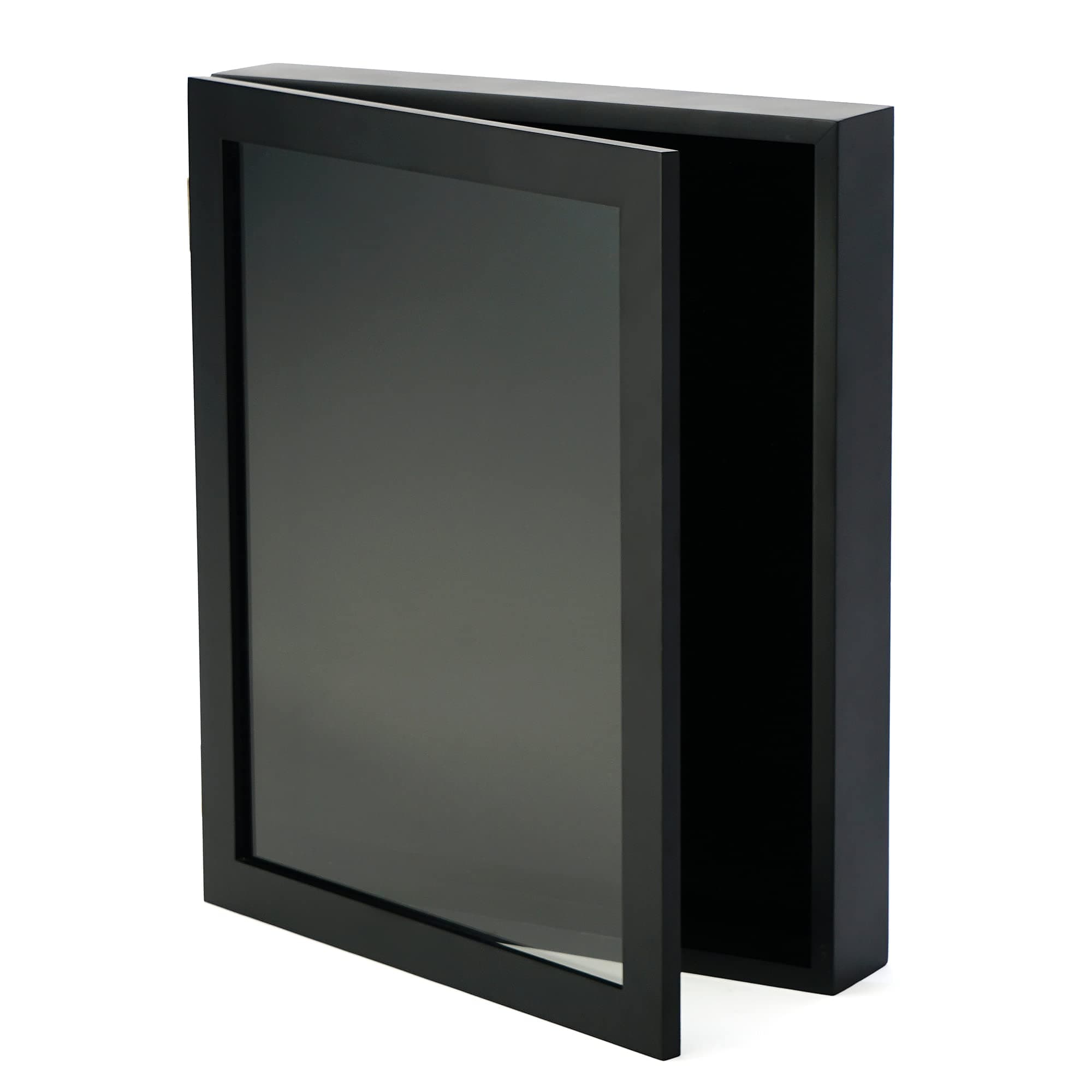 12x15 Large Deep Shadow Box Frame, Black Wooden Rectangular Shadow Box, Wall Mount Display Case