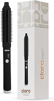 Anti-Frizz Ionic Slim Hot Brush, 3-in-1 hairstyling for blowouts, curls and straight hair, Two functions, one device (Black)