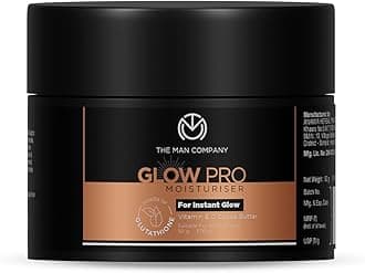The Man Company Glow Pro Non-Sticky Daily Moisturizer for Face - 50g | For Instant Glow with Vitamin E, Glutathione and Cocoa Butter | 24 Hours Moisturization