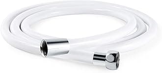 OFFO Ultra-Flex Shower Hose, Premium RV PVC Handheld Shower Head Hose Flex Hoses Extension with Brass Insert and Nut for Bathing Pet Bathing, 60 in Smooth White