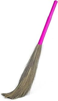 Signamio® Strong Plastic Handle Soft Grass Floor Broom Stick for Cleaning Floor, Kitchen, Garden - Indoor-Outdoor- 1 Pcs (Combo)- Pink - Pack of 1