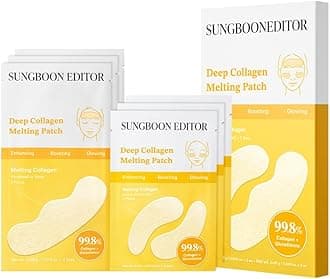 Deep Collagen Melting Patch | Collagen & Glutathione, Hydrating Patch, Firm-Looking Skin for Fine Line Care, Spot Care, Collagen Patches, Eye Area Care Patch, Korean Skincare,1.13 oz