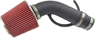 3" Universal Cold Air Intake Kit Intake Pipe Kit Aluminium Automotive Air Intake Air Filter Induction Flow Hose Pipe Kit Red Filter