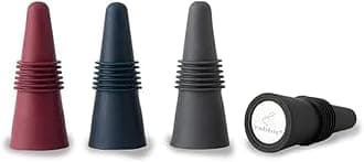 Rabbit Wine and Beverage Bottle Stoppers with Grip Top (Assorted Colors, Set of 4)