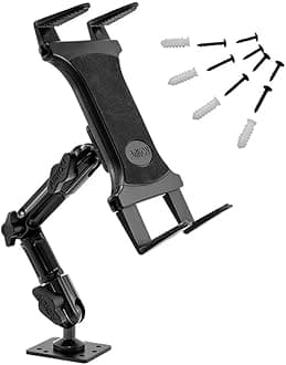 ARKON Mounts - Heavy-Duty Tablet Mount | Secure Drill Base for Cars, Walls, and Tables | Adjustable Arm Ensures Perfect Positioning | Universal Tablet Stand and Holder | Great for iPad Wall Mount