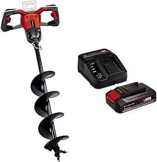 Einhell Power X-Change 18V Cordless Fence Auger with Battery and Charger - 150mm Auger Post Hole Digger, Brushless Soil Drill - GP-EA 18/150 Li Post Hole Borer + 2.5Ah Starter Kit
