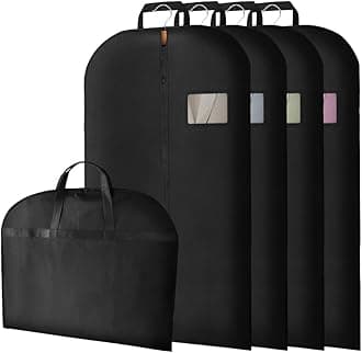 Vicloon 4PCS Garment Bags, Clothes Cover Set Waterproof Dustproof With Zipper, Suit Covers for Men Breathable Protector for Clothes/Suits/Shirts/Gowns/Dresses 60 * 100cm